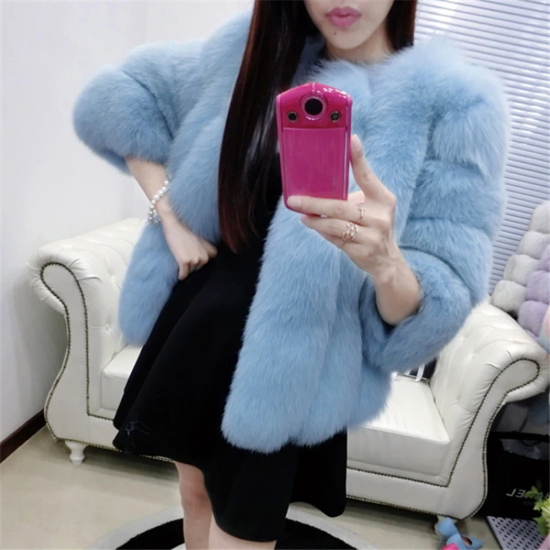 Autumn and Winter Fur Coat Faux Fur Coat Thick and Warm Korean Style Fur Women's Imitation Fox Fur Luxury Women's Coat