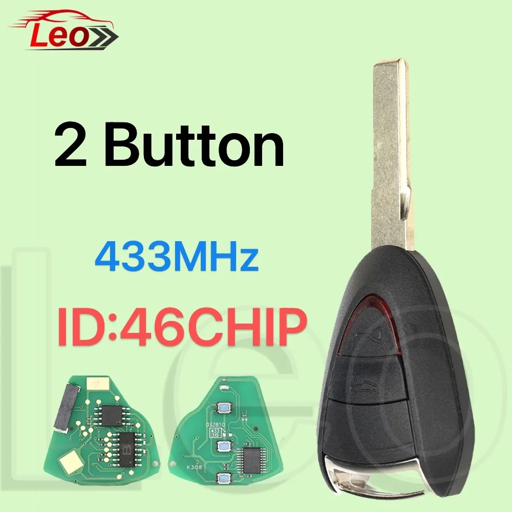 

Автомобильный дистанционный ключ Leo для Porsche Carrera Cayman 911 987 996 997 Boxster S 2S 4S Turbo Targa 315/433 МГц ID: 46-ЧИП