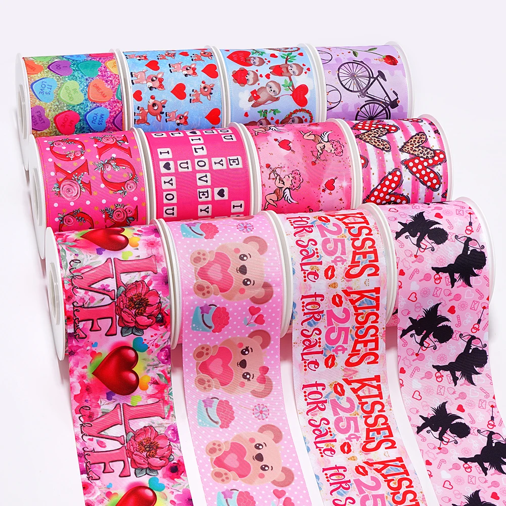 

5 ярдов, атласные ленты с принтом «День Святого Валентина» 70066