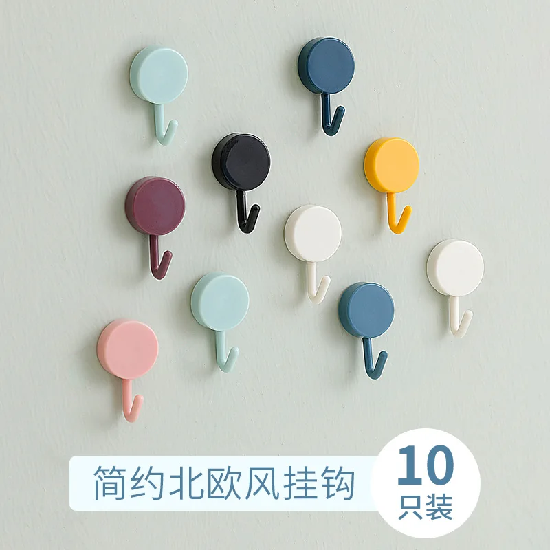 

Nordic Cute Strong Load-bearing Hook Strong Non-perforated Coat Bag Bathroom Door Kitchen Towel Hook Home Storage Accessories
