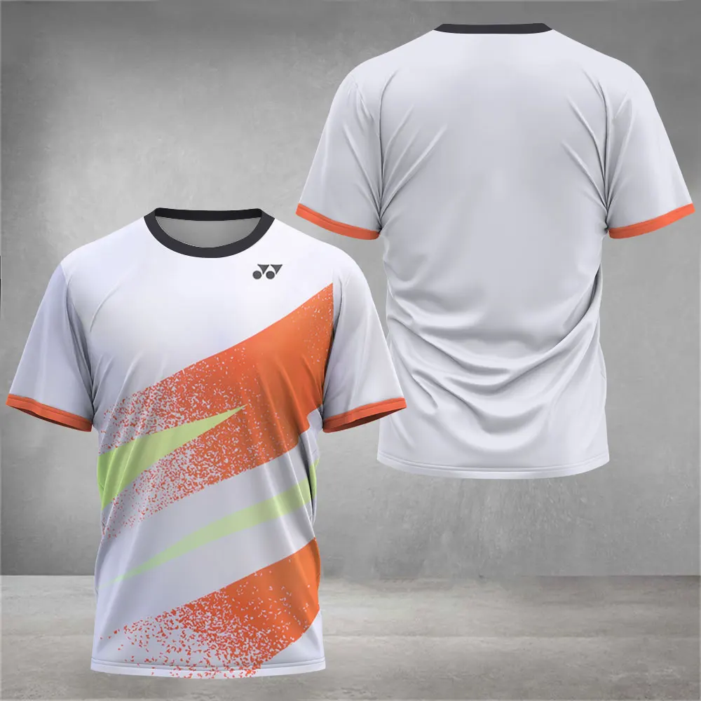 

New 23 Patchwork Elements Printed Tennis Clothing Breathable Golf Clothing Men's Badminton Sports Clothing Men's Fitness T-Shirt
