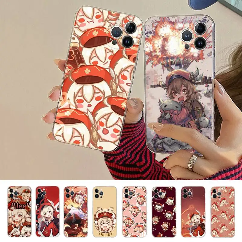 

Klee Genshin Impact Phone Case For iPhone XR X XS Max 14 13 Pro Max 11 12 Mini 6 7 8 plus SE 2020 Printing Cover