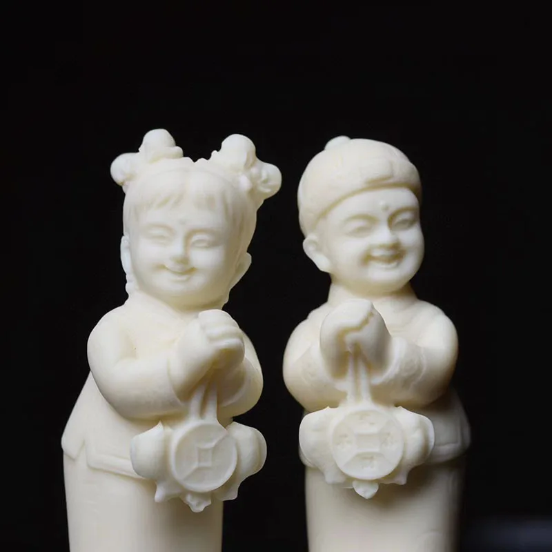 Украшение цвета слоновой кости для мальчиков и девочек Золотая статуя