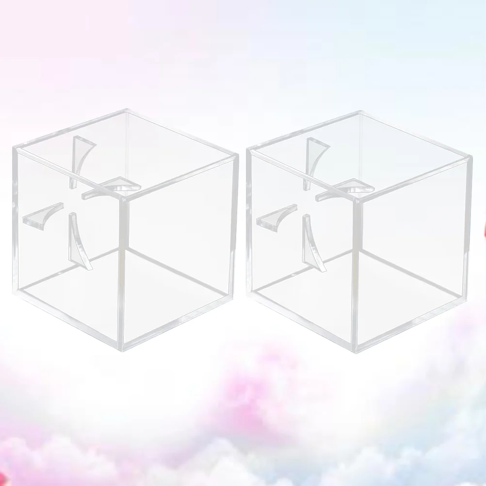 

2 Baseball Display Case Transparent Display Box Case Baseball Holder Square Clear Box UV Protected Baseball Storage Box Clear