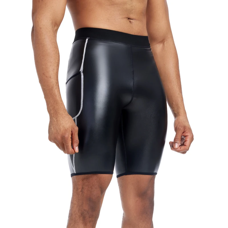 Мужские кожаные шорты мужские Модные однотонные повседневные из искусственной