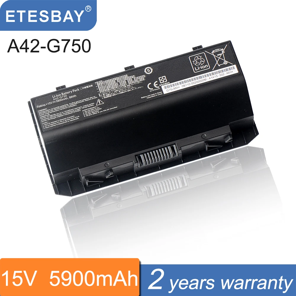 ETESBAY 15V 88WH 5900mAh A42-G750 Аккумулятор для ноутбука ASUS ROG G750 G750J G750JH G750JM G750JS G750JW G750JX G750JZ Series