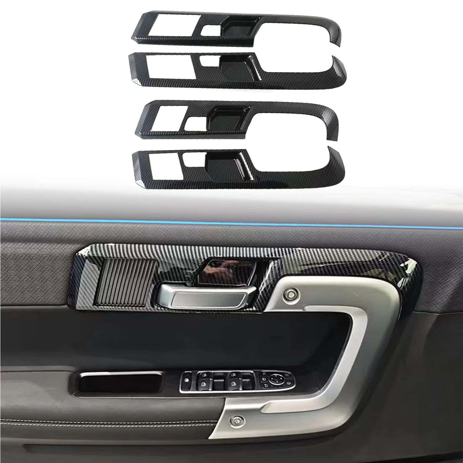 

Для Jaecoo 7 Chery Explore 06 2023 2024 2025 внутренние дверные ручки, декоративная накладка из АБС-пластика, аксессуары в углеродном стиле, 4 шт.