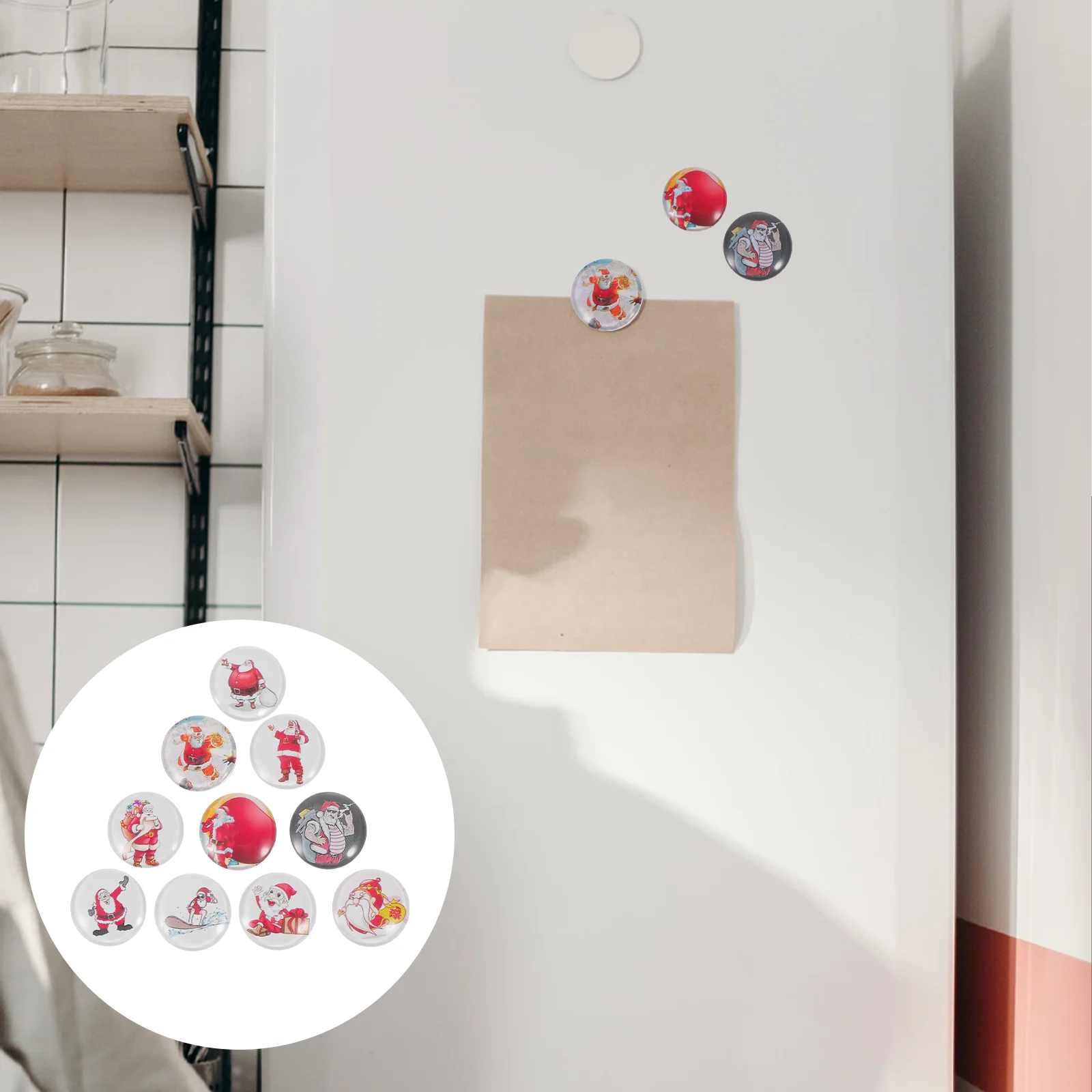 

12pcs Christmas Pattern Fridge Magnets Practical Refrigerator Stickers
