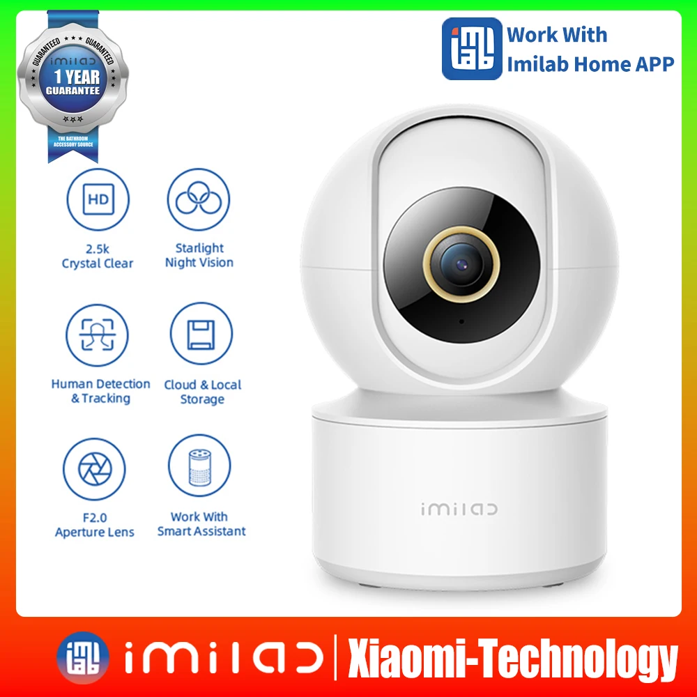 

IMILAB C21 Home Security Camera WiFi 2.5K HD IP Indoors Baby Cam 360°Vedio Surveillance CCTV Night Vision Webcam Work With Alexa