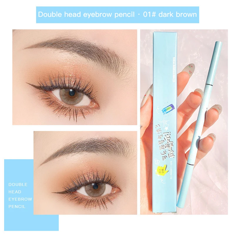 

Double-headed Eyebrow Pencil Thin Core Eyebrow Pen Smooth And Easy To Color Non-cutting Non-clumping Durable Waterproof Makeup