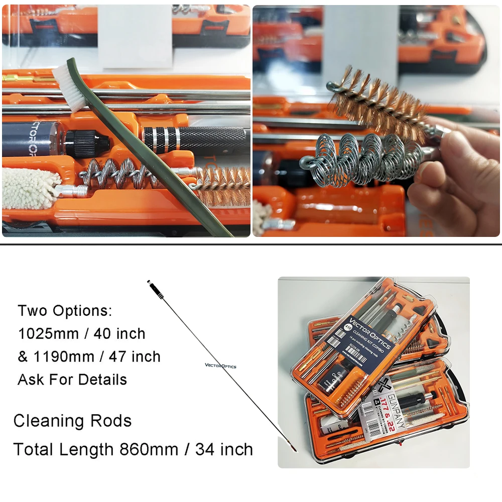 Набор для чистки векторной оптики 12GA Охотничьи аксессуары калибр 177 .22 очиститель