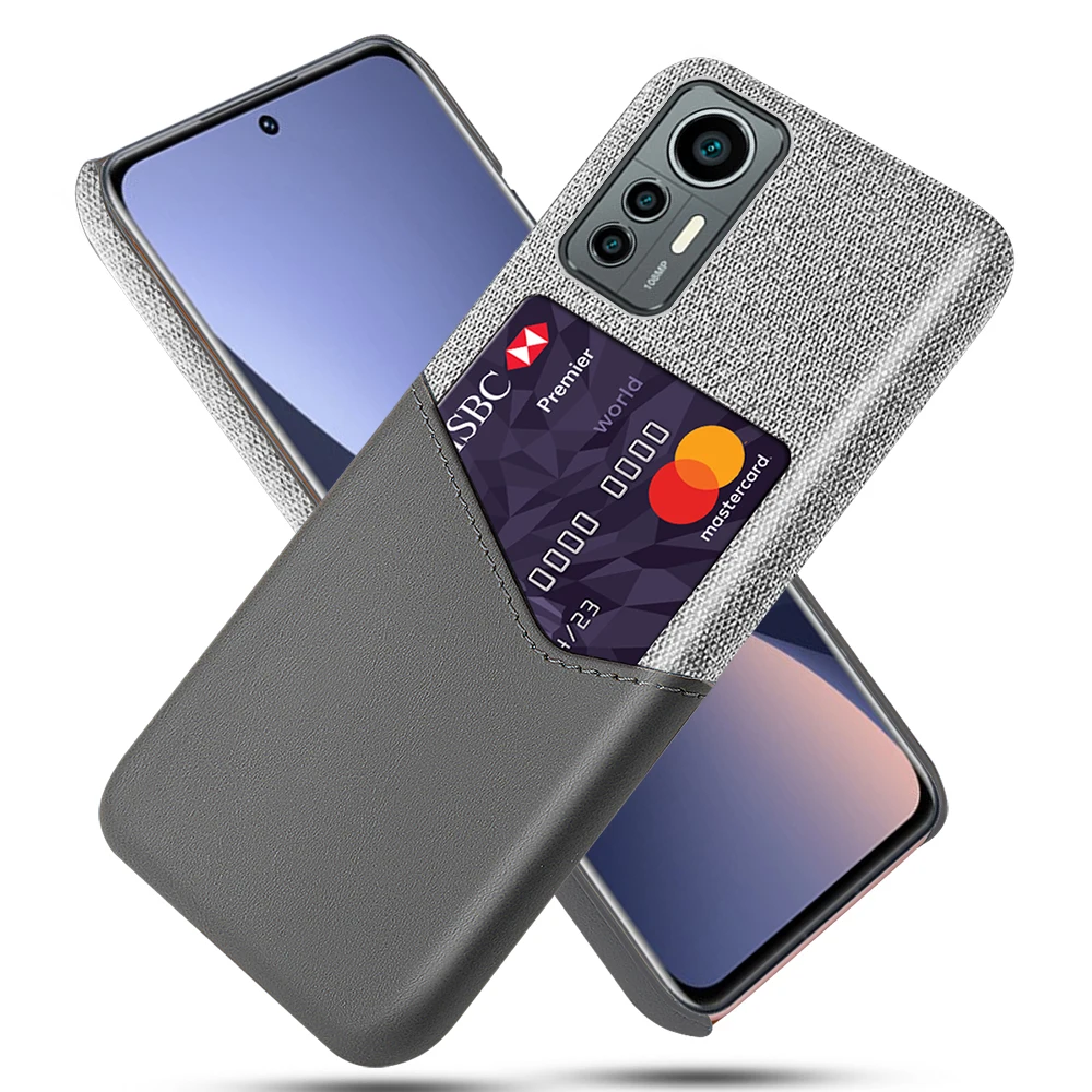 

Case For Xiaomi 12 Lite Cloth Fabric Case with ID Holder Slot Cover For Xiaomi 12 Lite Pro 12S Pro 12X Xiaomi12X Xiaomi12Pro 5G
