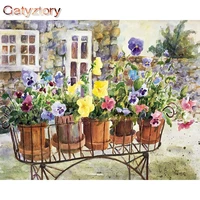 gatyztory 60x75cm frame painting by numbers kits for adults colorful flower oil paint kits handmade home decors diy gift