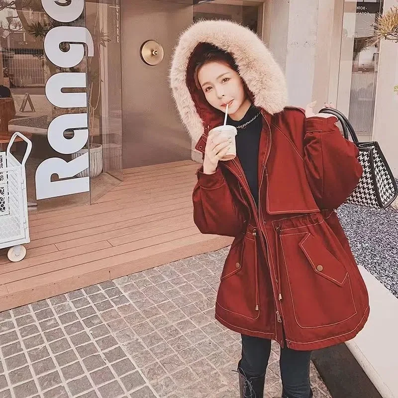 Send To Overcome The 2022 New Faux Fur To Overcome The Early Winter Hooded Coat Women Long Thickened Liner Detachable Waist Coat
