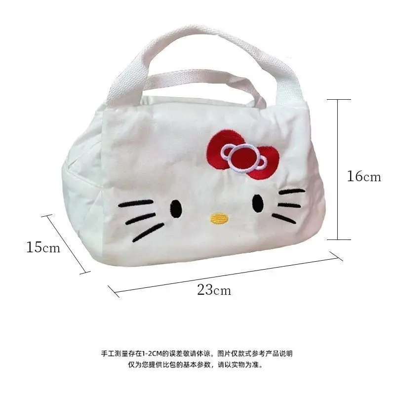 Tote Bag Women's Canvas Bag New Hellokitty Portable Shopping Bag Shoulder Bag Cosmetic Bag Student Large Capacity Sanrio