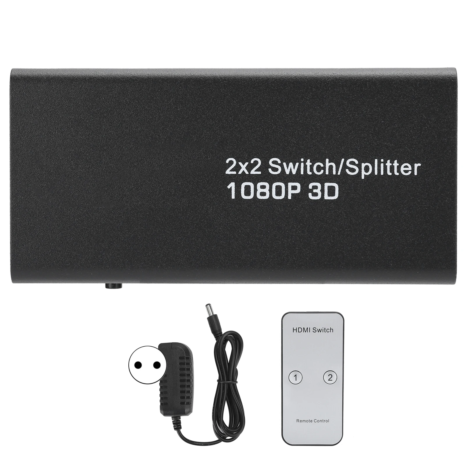 

2 x2 HDMI Distributor Support 1080P Computer Game Machine to Display Image Output 100‑240VEU