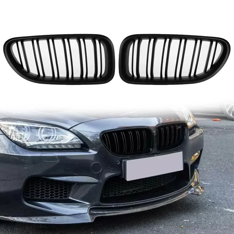 Пара глянцевых черных автомобильных решеток переднего бампера для BMW M6 640i 650i F06 F12