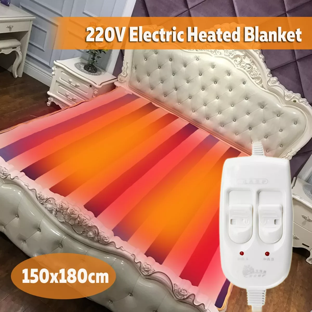 

220V Automatic Electric Heating Thermostat Throw Blanket Double Body Warmer Bed Mattress Electric Heated Carpets Mat
