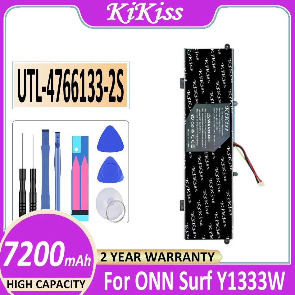 

KiKiss Battery UTL-4766133-2S 5072300P 7200mAh For ONN Surf Y1333W WU133W K1412W 100002434 100003497 For Haier Leadpie M1