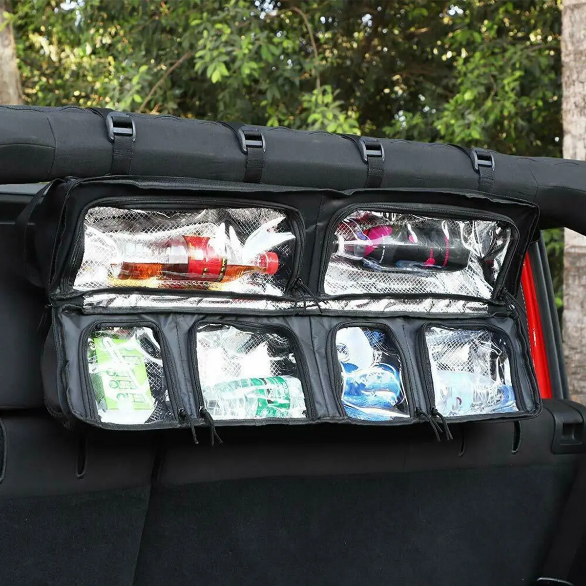 

Roll Bar Storage Bag Organizer for Jeep Wrangler LJ TJ JK JL Gladiator JT Multi-Pockets & Organizers & Tool Kits Holder