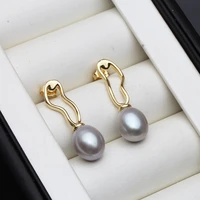 925 silver stud earrings natural freshwater pink double pearl earrings for women fashion evening party wedding fine jewelry