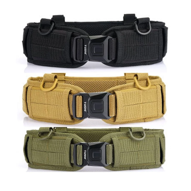 

Men Belts Military Nylon Web Quick Release Buckle Belt Equipment Tactic Belt Training Waist Belt Outdoor Hunting 24BD
