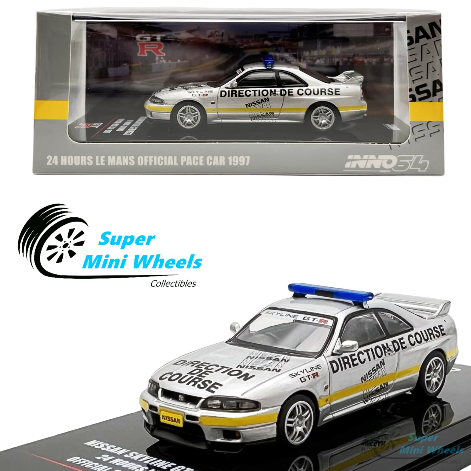 

INNO64 1:64 Skyline GT-R R33 24 Hours LE Mans Official Pace Car 1997 Diecast Model car Collection Limited Edition Hobby Toys