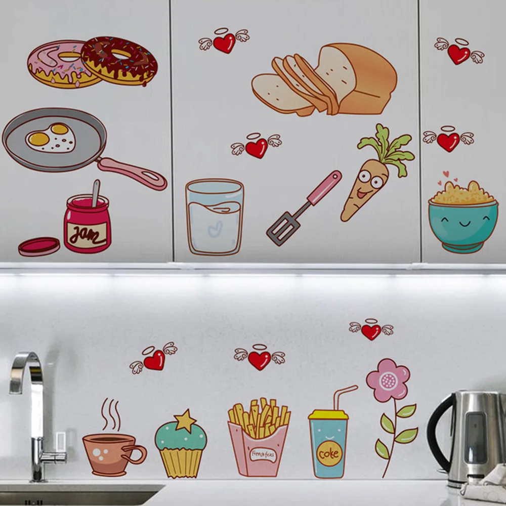 

Creative Wallpapers Cute Cartoon Pattern Fridge Kitchen Home Decoration Wall Stickers 40x30CM PVC 1 Set Of Wall Stickers