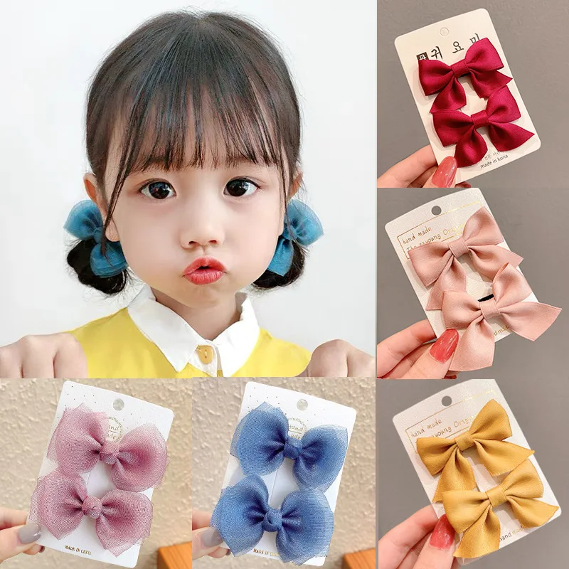 

Children's Hairpin Bow Headwear Princess Little Girl Hair Accessories Red Girl Net Red Clip Baby Hairpin Girls Hair Accessories