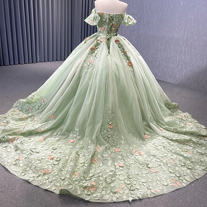 JANCEMBER Luxury Matcha Green Quinceanera Dresses For 15 Party Princess Flowers Birthday Party Dress Pleat RSM222240 Bar Mitzvah 4