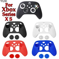 yuxi 1pcs silicone case protective skin cover wrap case for xbox series s x controller joystick gel rubber with 2pcs thumbsticks