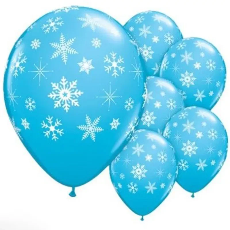 

2022 12pcs Blue Balloons Snowflake Balloons Ice Party Birthday Decor Girl Wedding Winter Party Supplies balloon