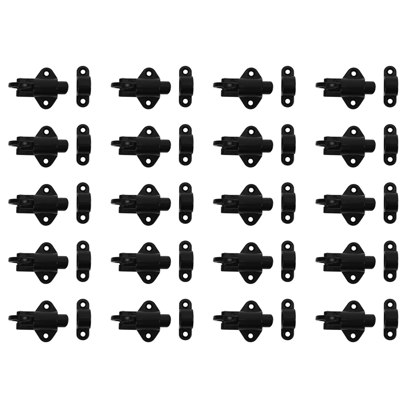 

20X автоматический замок для окон из алюминиевого сплава, пружинный защелкивающийся дверной болт, черный