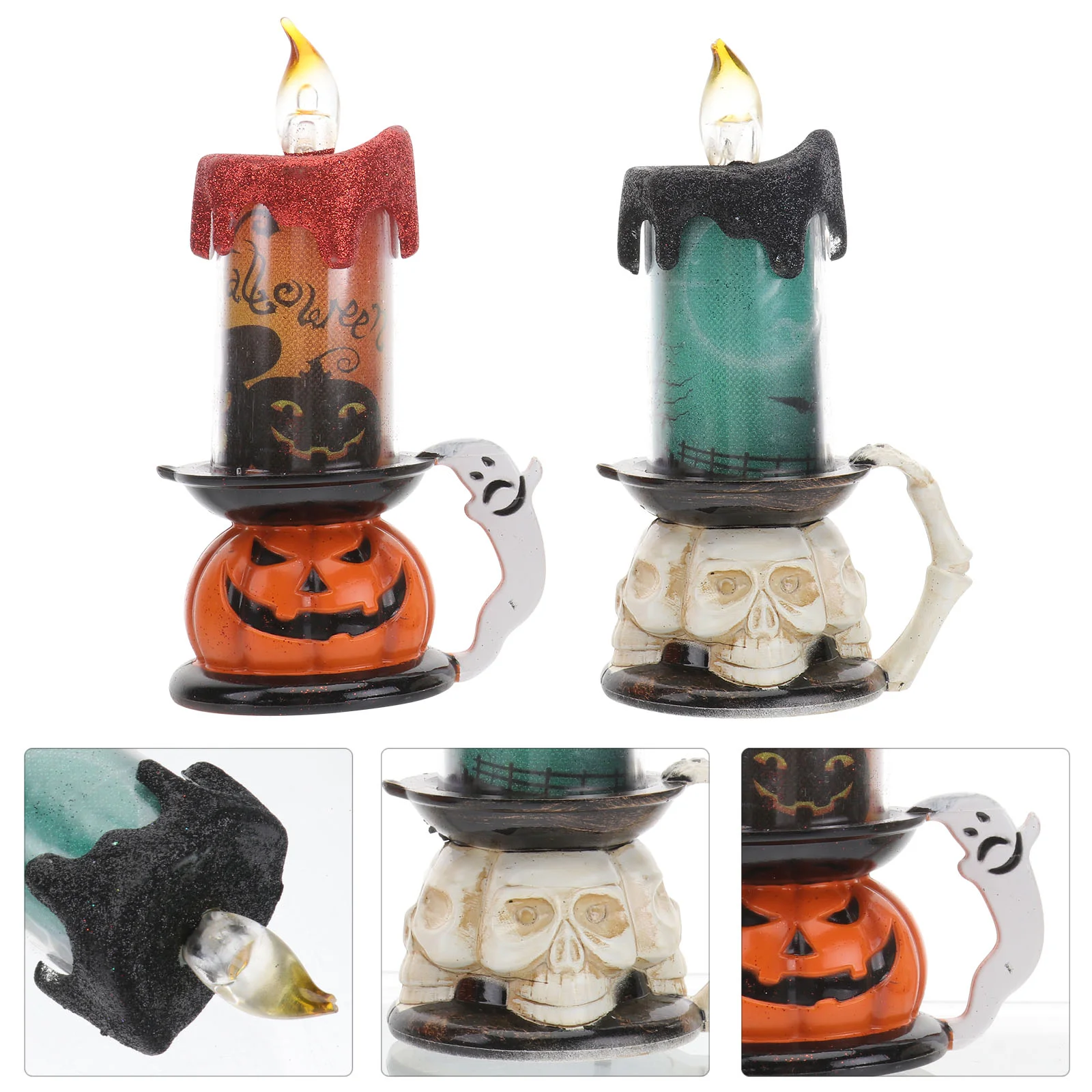 

Candlelamp Water Celebrationcenterpiece Table Tornado Glittering Spooky Led Light Holder Flamelesspumpkin Decor Parties