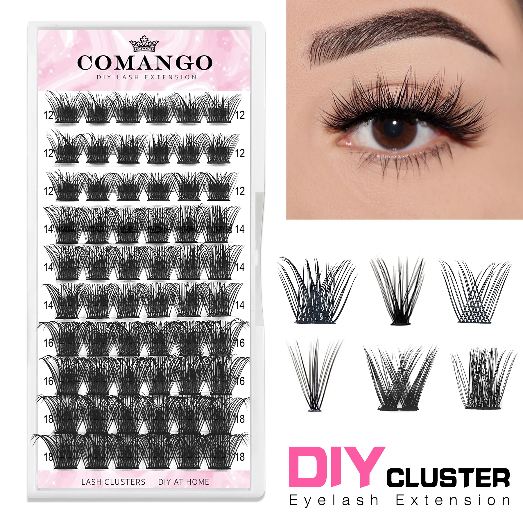 

Lash Cluster C/D Curl Wispy Lash Clusters DIY Eyelash Extensions Individual Lashes Natural Look Fluffy Lash Extension Clusters