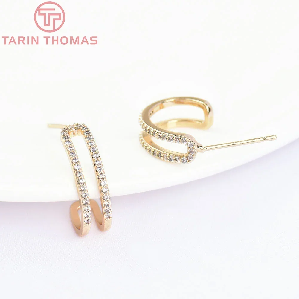 (5858) 2 шт. 10 5x14 мм 24-каратное золото латунь с цирконовой тыквой и т. д.