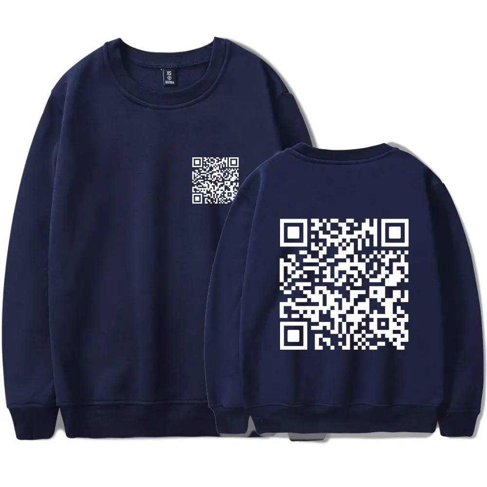 Забавный свитер с цифровым QR-кодом Fu You QR Code толстовка круглым вырезом без шапочки