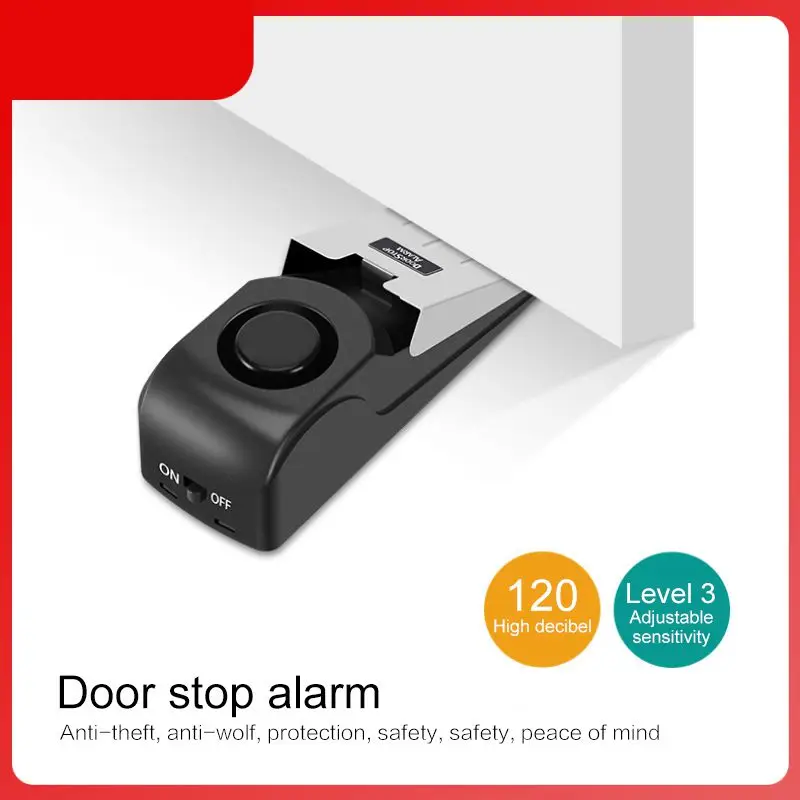 

Door Stop Alarm Home Travel Wireless Security System Burglar Alarm Alert Wireless Vibration 120DB Sound Alarm Dooropen Alarm