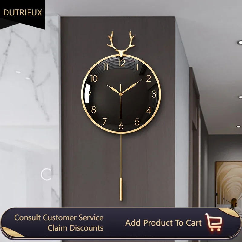 Настенные часы премиум-класса в скандинавском стиле уникальные золотые