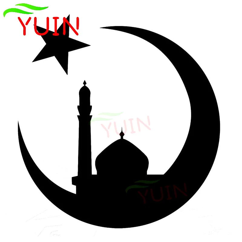 

YUIN Islamic Mosque Muslim Car Decals Fashion Car Window Decoration PVC Waterproof Sunscreen Stickers Can Be Customized Color