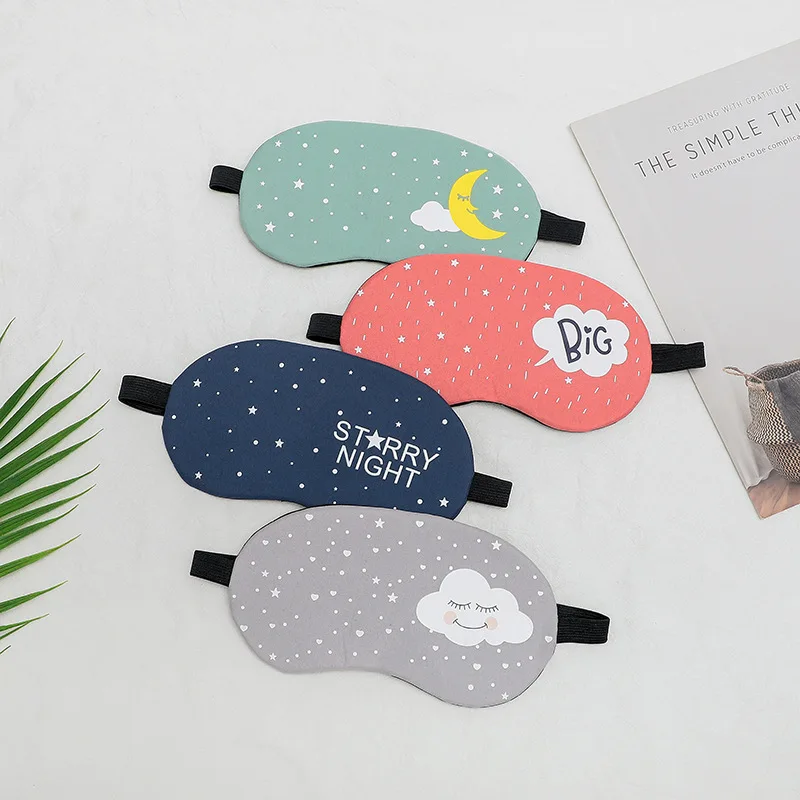 

Cute Cartoon Sleep Eye Mask Women Men Shading Blackout Breathable Cotton Ice Pack Ice/Hot Compress Sleeping Eye Cover Blindfold