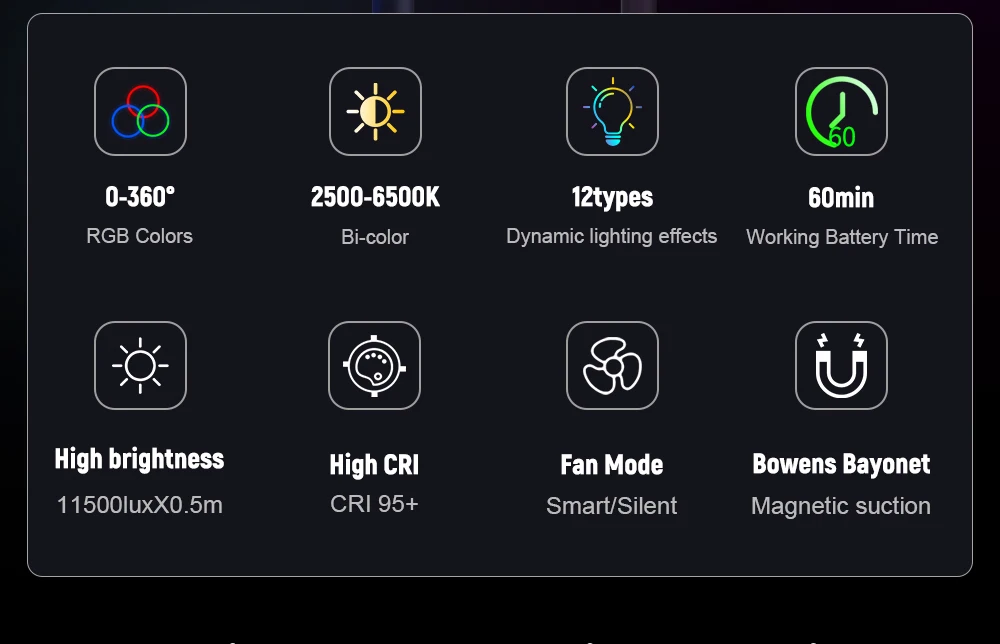Фото LUXCEO L60 RGB / двухцветный заполняющий светильник Мини-портативный светильник для фотосъемки №3