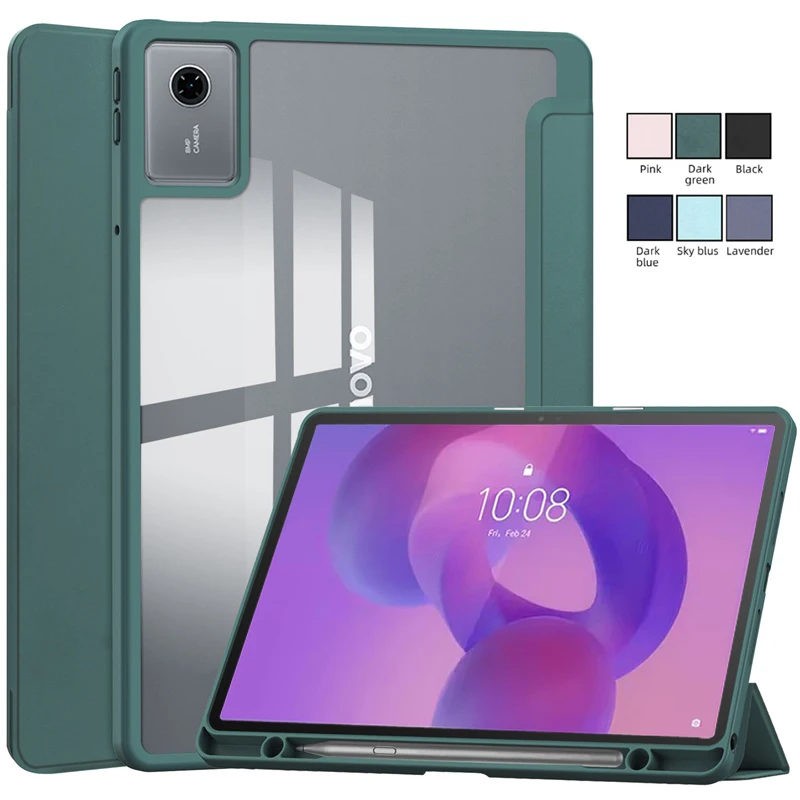 Фото Чехол для Lenovo Idea Tab 11, акриловый прозрачный смарт-магнитный чехол с держателем для ручки, чехол для Lenovo Idea Tab 11 tb336fu tb336zu №1