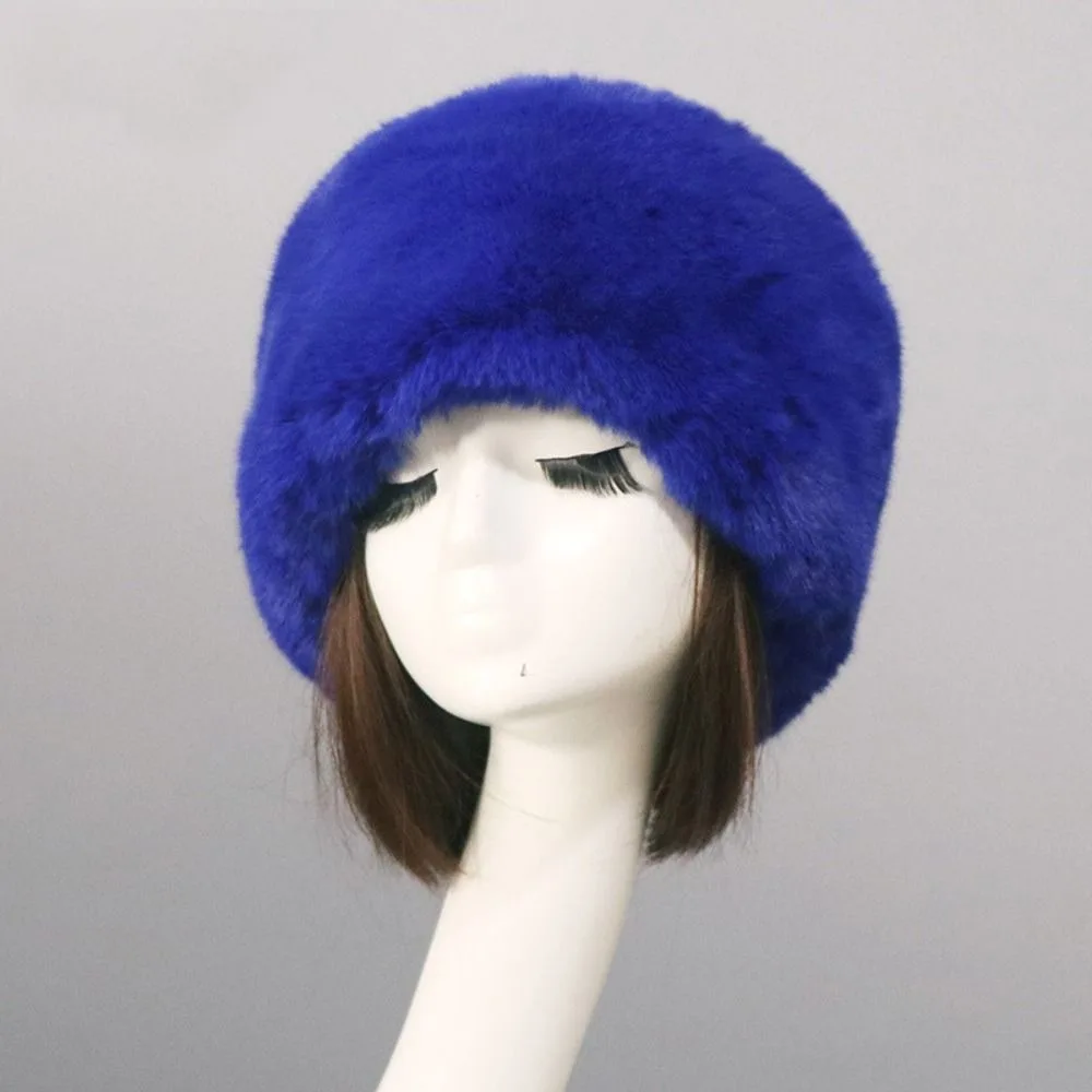 

Зимняя шапка унисекс, однотонная, с искусственным мехом