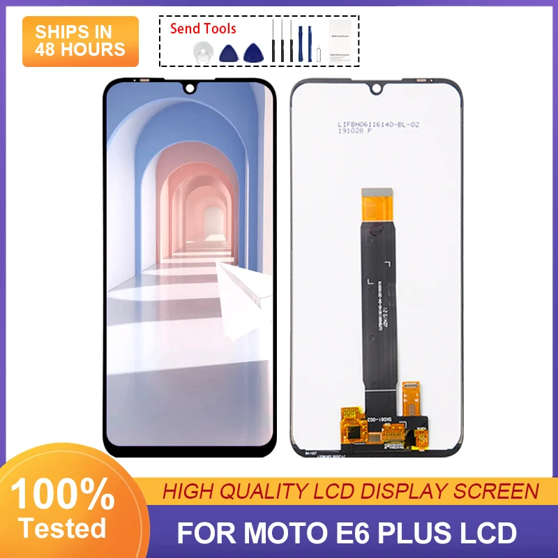 1 шт., 4,3-дюймовый дисплей для Motorola Moto E6 Plus, ЖК-сенсорная панель, экран с дигитайзером, PAGA0004, сборка с рамкой
