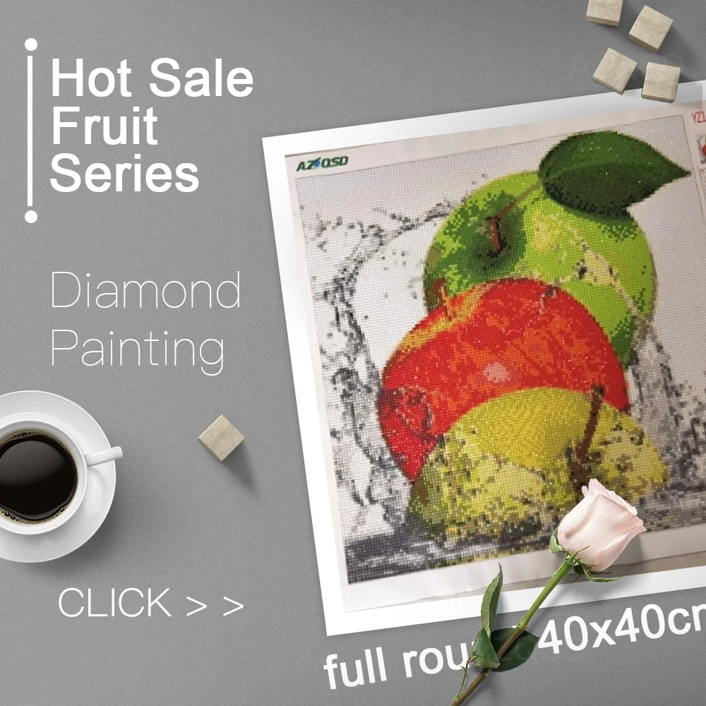 Картина AZQSD алмазные вышитые фрукты 5D сделай сам вышивка крестиком лимонный лед