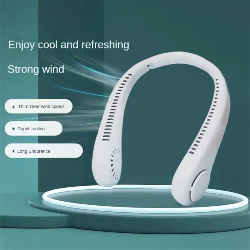 

Long Endurance Bladeless Air Cooler Glacier Super Quiet Portable Neck Small Fans Super Wind Home-appliance Hanging Neck Fan