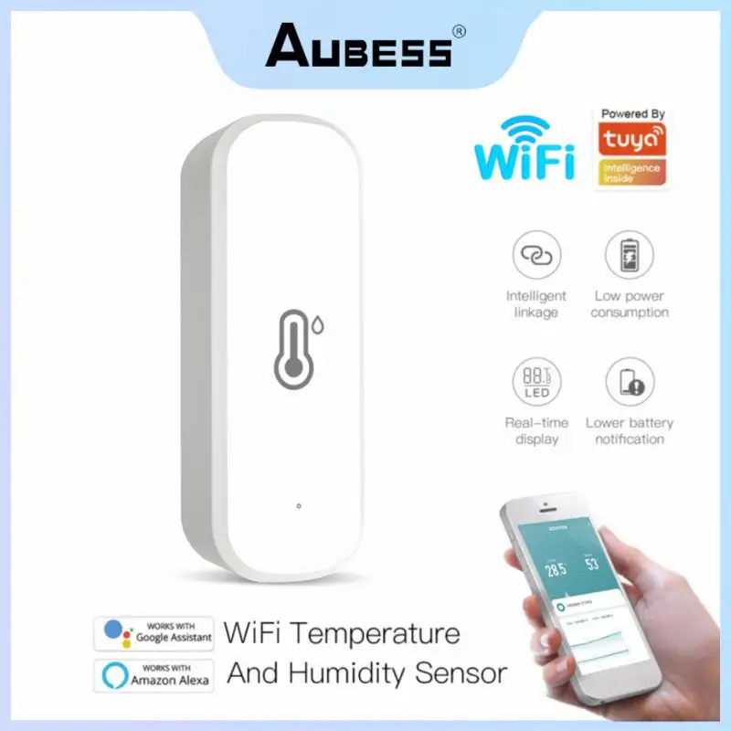 

Wifi Tuya Smart Temperature and Humidity Sensor Work With Alexa and Google Home