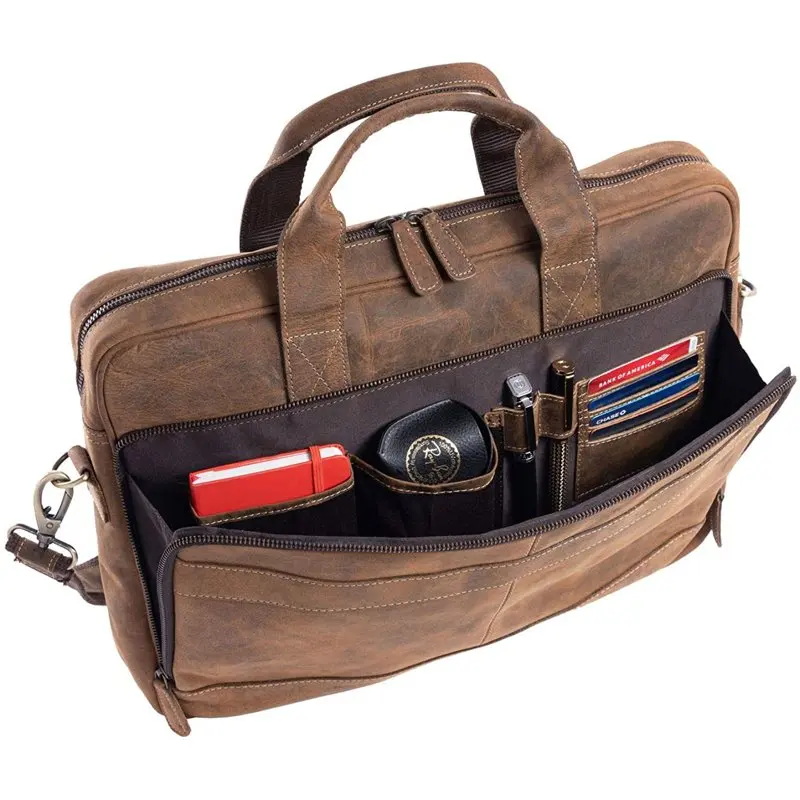 Authentic Distressed 18 Inch Tan Laptop/Messenger Bags for Men and Women; Office, School, College - Get the Best Results with Ou