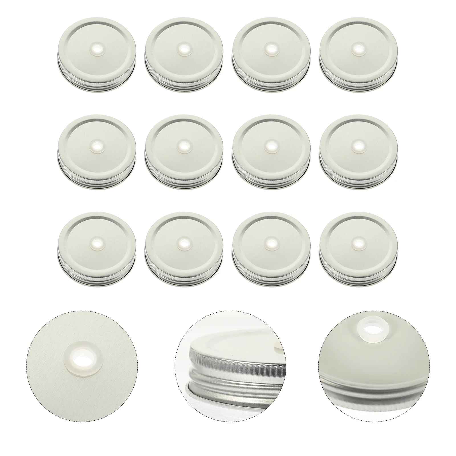 

Jar Mason Lids Jars Lid Canningmouth Drinking Caps Covers Metal Wide Sealing Straw Cupregular Glass Cover Rings Tinplate Hole